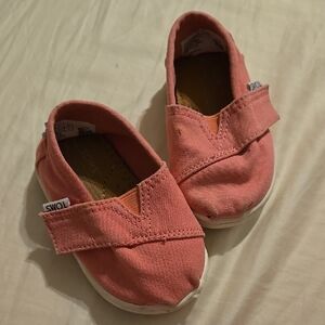 Toms Pink Toddler Canvas Slip-On